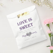 Liefde is lief donker Paarse trouwtassen Bedankzakje (Gezegeld)