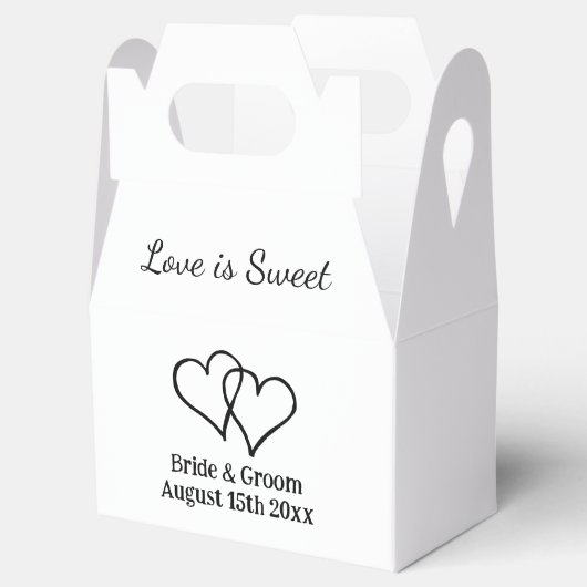 Liefde is lief dubbel hart bruiloft logo custom bedankdoosjes (Geopend)