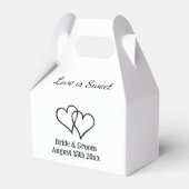 Liefde is lief dubbel hart bruiloft logo custom bedankdoosjes (Voorkant Zijde)