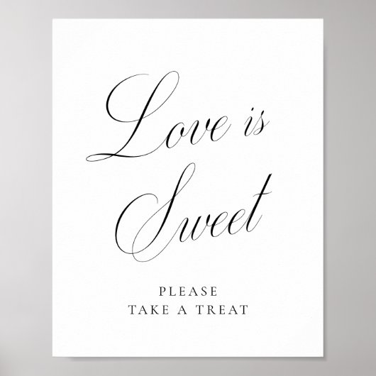 Liefde is Lief  Elegance Script Bruiloft Poster (Voorkant)