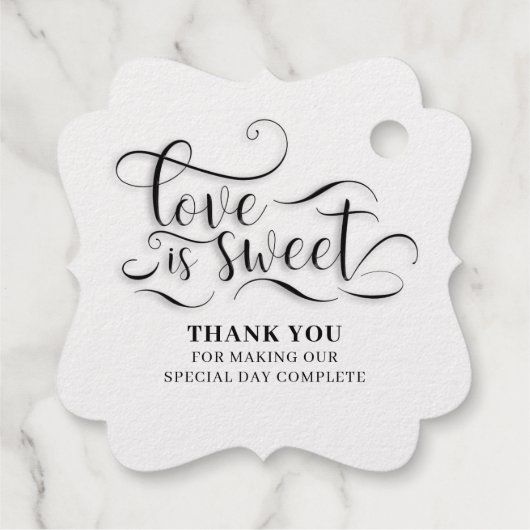 Liefde is Lief Elegant Bruiloft Bedankjes Labels (Achterkant)