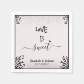 Liefde is lief elegant leuk script bruiloft servet (Voorkant)