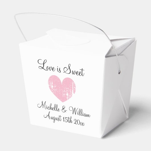 Liefde is lief elegant roze hart aangepaste bruilo bedankdoosjes (Achterkant)