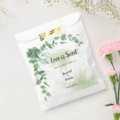 Liefde is Lief Eucalyptus Bruiloft Treat Favor Bag Bedankzakje (Gezegeld)