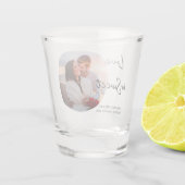 Liefde is lief Foto Favor Shot Glass Glas (Achterkant)