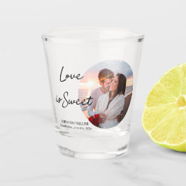 Liefde is lief Foto Favor Shot Glass Glas