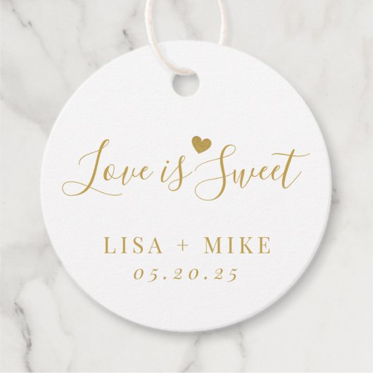 Liefde is Lief Gepersonaliseerd Bruiloft Ronde Bedankjes Labels (Voorkant)