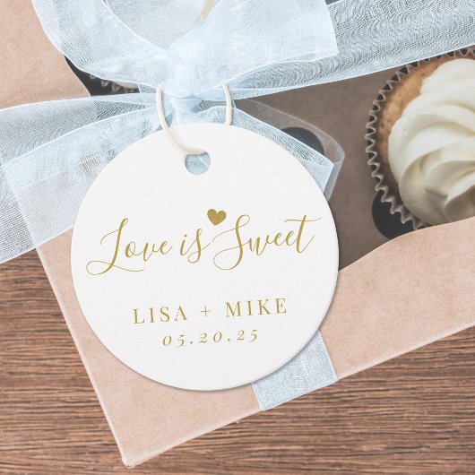 Liefde is Lief Gepersonaliseerd Bruiloft Ronde Bedankjes Labels