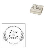 Liefde is lief handgeschreven script & rustieke kr rubberstempel (Gestempeld)