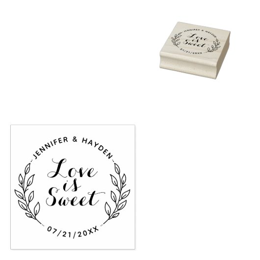 Liefde is lief handgeschreven script & rustieke kr rubberstempel (Gestempeld)