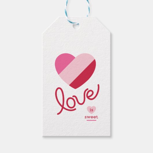 Liefde is lief, harten, bruiloft, douchen, Valenti Cadeaulabel (Voorkant)