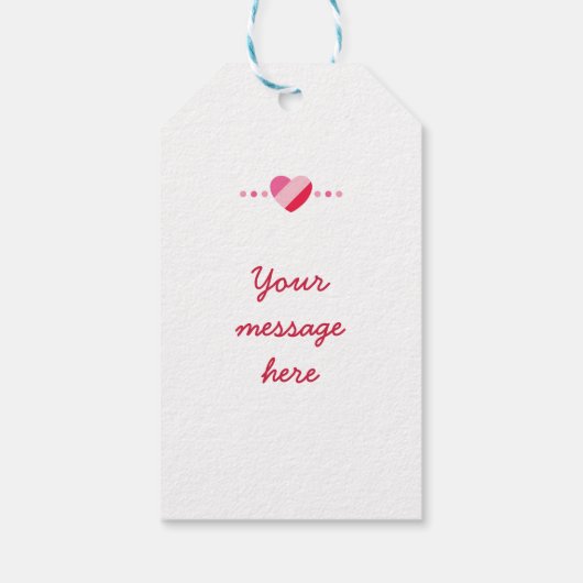 Liefde is lief, harten, bruiloft, douchen, Valenti Cadeaulabel (Achterkant)