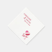 Liefde is lief, harten, lieverd, douche, bruiloft servet (Hoek)