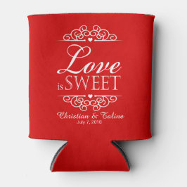 Liefde is lief huwelijk | rood blikjeskoeler