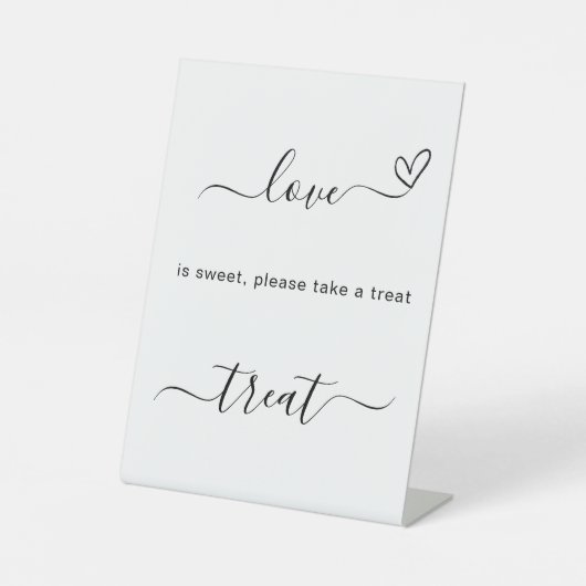 Liefde is lief huwelijkstraktaat reclamebord met voetstuk (Voorkant)