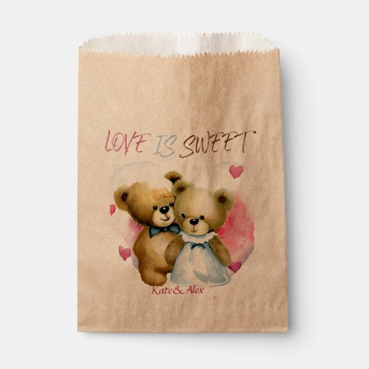 Liefde is lief, Leuke Beren Bruiloft Bedankzakje (Voorkant)