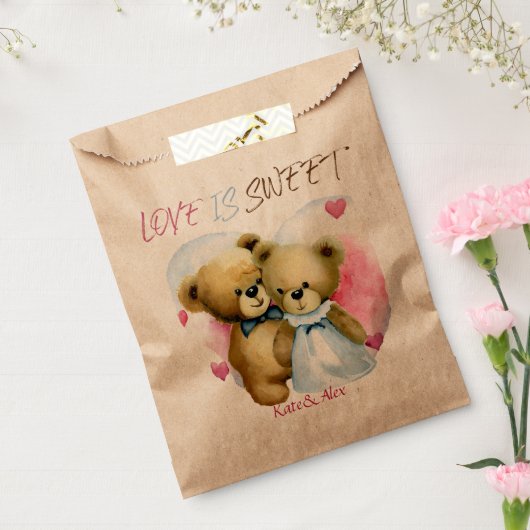 Liefde is lief, Leuke Beren Bruiloft Bedankzakje (Gezegeld)