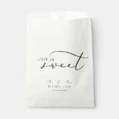 Liefde is lief Modern Minimale Kalligrafie Bruilof Bedankzakje (Voorkant)