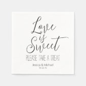 Liefde is lief, modern minimalistisch huwelijk servet (Voorkant)