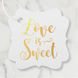 Liefde is Lief Modern Script Quote Bruiloft Bedankjes Labels
