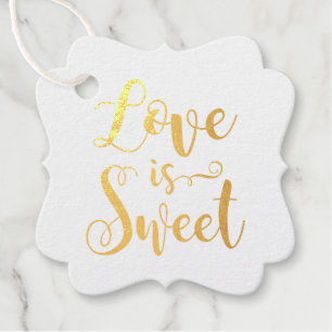 Liefde is Lief Modern Script Quote Bruiloft Bedankjes Labels