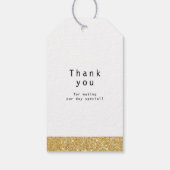 "Liefde is lief" Moderne kalligrafie bruiloft guns Cadeaulabel (Achterkant)