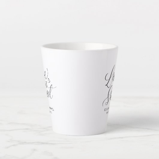 " liefde is lief " , moderne kalligrafie bruiloft  latte mok (Voorkant)