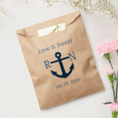 Liefde is lief nautisch anker bruiloft marineblauw bedankzakje (Gezegeld)