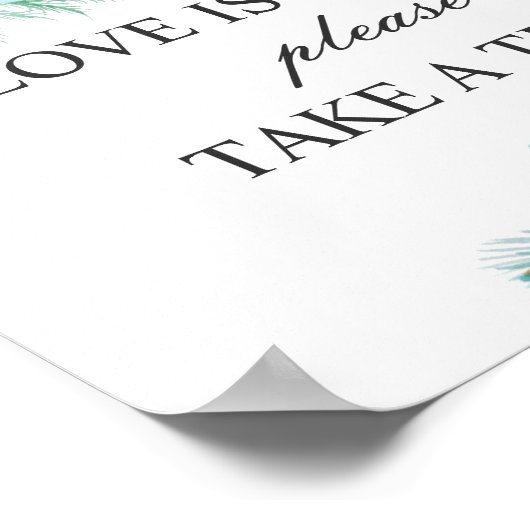 Liefde is lief, neem een traktatie. Mint succulous Poster (Hoek)