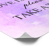 Liefde is lief, neem een traktatie. Paarse lila br Poster (Hoek)