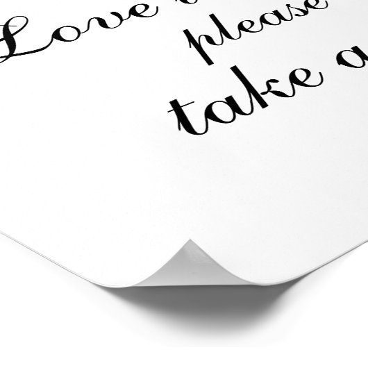 Liefde is lief, neem een traktfoto. Weddenschap Poster (Hoek)