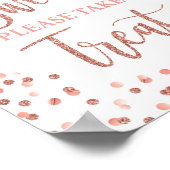 Liefde is lief Neem een Treat Roos Gold Sign Poster (Hoek)