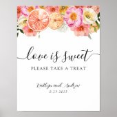 Liefde is lief Neem een Treat Teken. Poster (Voorkant)