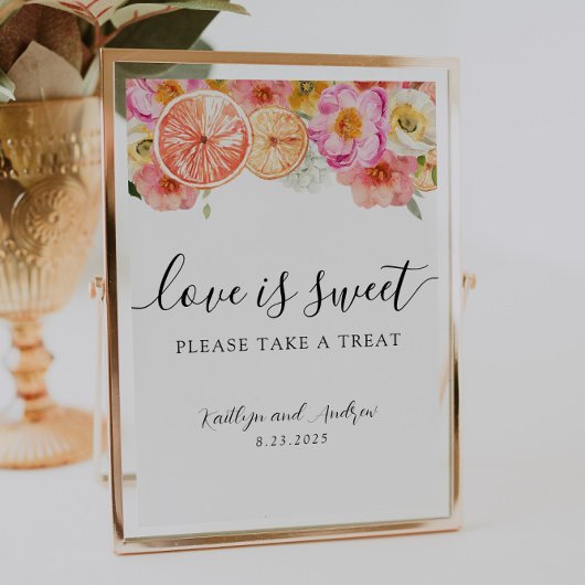 Liefde is lief Neem een Treat Teken. Poster