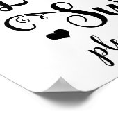 Liefde is lief Neem een Treat Wedding Table Sign Poster (Hoek)