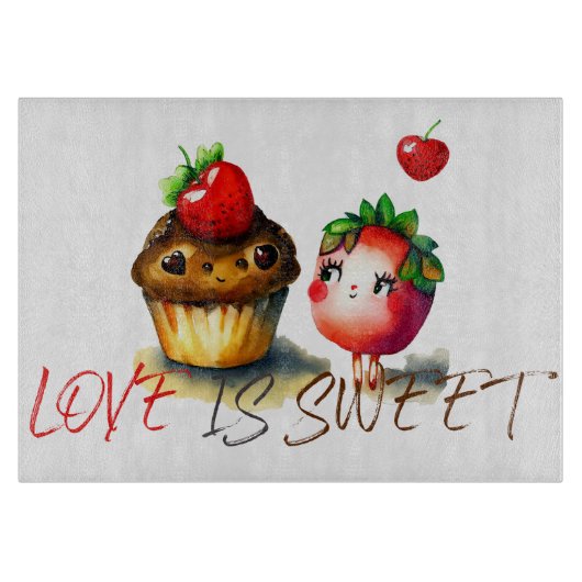 Liefde is lief plezier snijplank (Voorkant)