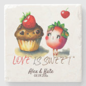 Liefde is lief plezier stenen onderzetter (Voorkant)