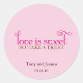 liefde is lief ronde sticker (Voorkant)