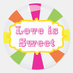 Liefde is Lief Schattige Snoep Buffet Sticker