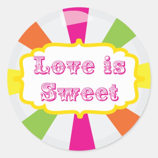 Liefde is Lief Schattige Snoep Buffet Sticker (Voorkant)