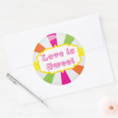 Liefde is Lief Schattige Snoep Buffet Sticker (Envelop)