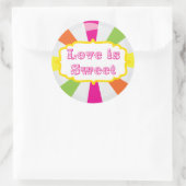 Liefde is Lief Schattige Snoep Buffet Sticker (Tas)