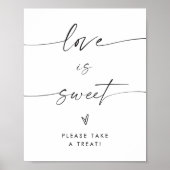 Liefde is lief teken, minimalistisch neem een trak poster (Voorkant)