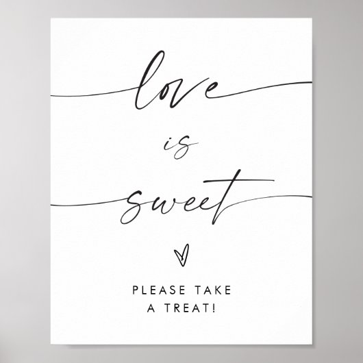 Liefde is lief teken, minimalistisch neem een trak poster (Voorkant)