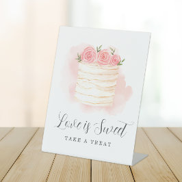 Liefde is lief Vrijgezellenfeest Neem een traktati Reclamebord Met Voetstuk