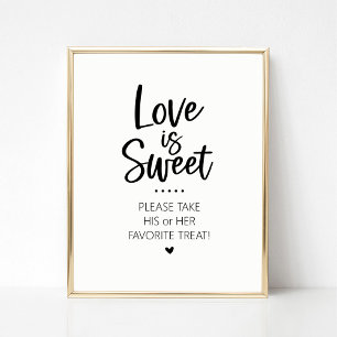 Liefde is lief zijn en haar Snoep Bar Sign Poster