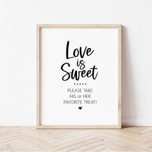 Liefde is lief zijn en haar Snoep Bar Sign Poster