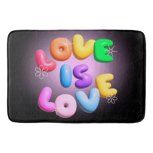 Liefde is Liefde 3D Rainbow Pride Badmat (Voorkant)