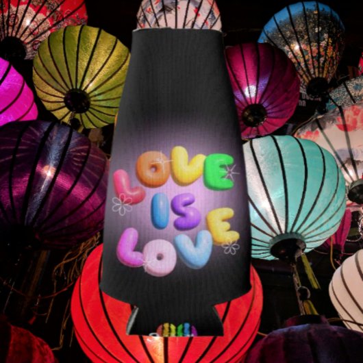 Liefde is Liefde 3D Rainbow Pride Bottle Cooler