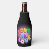 Liefde is Liefde 3D Rainbow Pride Bottle Cooler (Fles Voorkant)